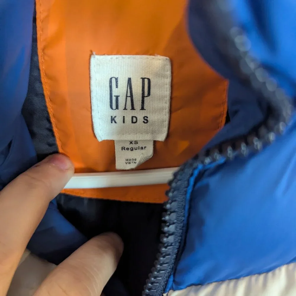 Gap Puffer Vest Retro Vibes Warm Bright Colors Zip-Unisex‎ XS
